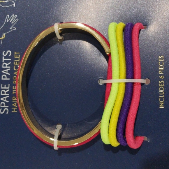 MIXIT Gold tone Colorful Hair Tie Bracelet - 6 Pieces - Women's Accessories - Picture 3 of 6